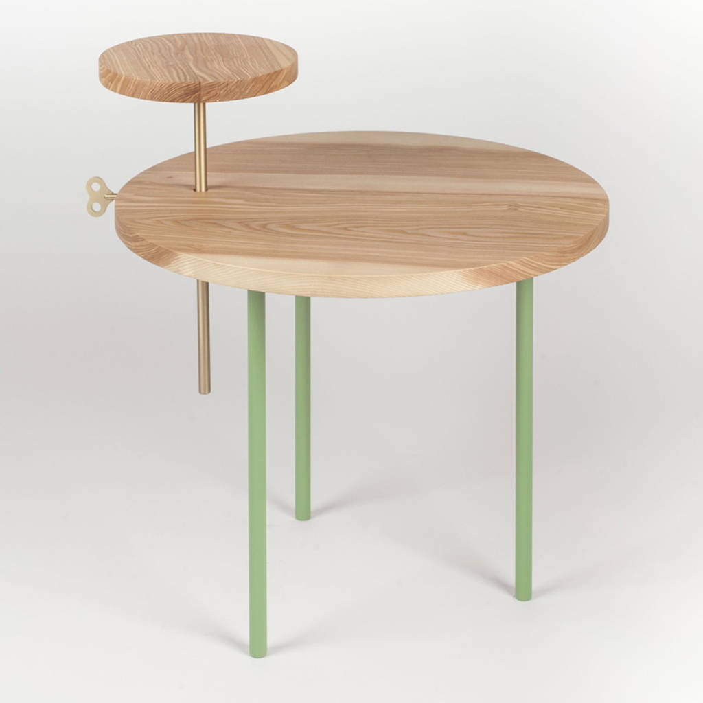 Solid Ash Side Table With Shelf By Lime Lace