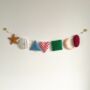 Handmade Shapes Felt Garland For Child's Room, thumbnail 1 of 5