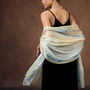 100% Mulberry Silk Scarf, Pastel Yellow In Gift Box, thumbnail 6 of 11