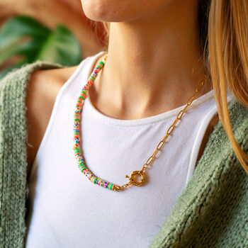 Neon Bead And Chain Necklace, 4 of 7