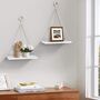 White Wall Mounted Floating Shelf With Rope, thumbnail 1 of 9