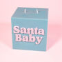 Santa Baby Teal And Pink Christmas Cube Candle, thumbnail 1 of 2