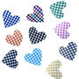 Gingham Iron On Applique Hearts Ten Colours Three Sizes, thumbnail 1 of 3
