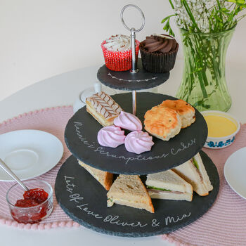 Personalised Scrumptious Cakes Slate Cake Stand, 3 of 4