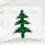 Happy Christmas Butterfly Green Christmas Tree Card, thumbnail 1 of 12