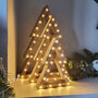 Set Of Three Lit Wooden Christmas Trees, thumbnail 4 of 5
