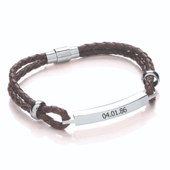 Personalised Women's Leather Bracelet, 2 of 3