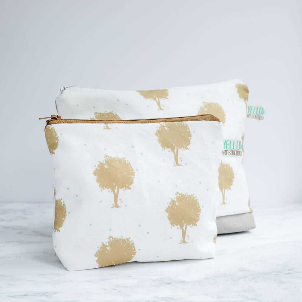 Gold Tree And Birds Make Up Wash Bag, 1 of 6