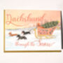 Dachshund Through The Snow Illustrated Christmas Card, thumbnail 3 of 6