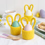Bunny Egg Cup Trio Easy Crochet Kit, thumbnail 1 of 9