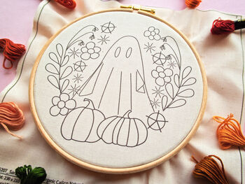 Floral Ghost Halloween Embroidery Kit, 4 of 4