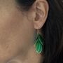 Party Sequin Drop Glow In The Dark Earrings Greens, thumbnail 2 of 3