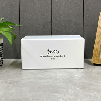 Personalised White Wooden Urn, 2 of 11
