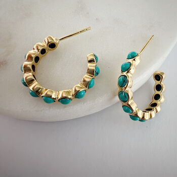 Turquoise Bubble Hoop, 2 of 8