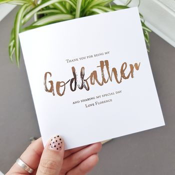 Godfather Christening Thank You Card | Be My Godfather By Rich Little ...