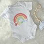 Rainbow Babygrow Or T Shirt Personalised With Name, thumbnail 1 of 4
