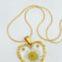 Heart Necklace With Daisy Flowers And Gold Beads, thumbnail 6 of 12