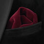 Mens Burgundy Red Velvet Bow Tie And Pocket Square, thumbnail 6 of 6