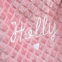 Personalised Dusty Pink Embossed Baby Blanket, thumbnail 2 of 8