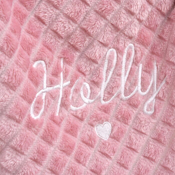 Personalised Dusty Pink Embossed Baby Blanket, 2 of 8