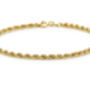 9ct Yellow Gold Hollow Rope Chain Bracelet, thumbnail 3 of 6