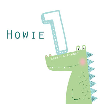 Happy Birthday Boy Crocodile Age Greeting Card, 3 of 3
