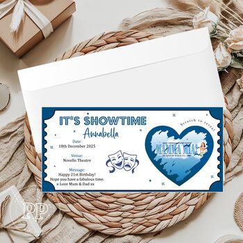 Personalised Theatre Ticket, Theatre Scratch Reveal Card, 8 of 10
