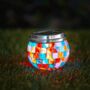 Solar Glass Lantern LED Mosaic Lighting Outdoor Decor, thumbnail 10 of 12