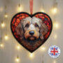 Labradoodle Stained Glass Effect Heart Suncatcher, thumbnail 4 of 4