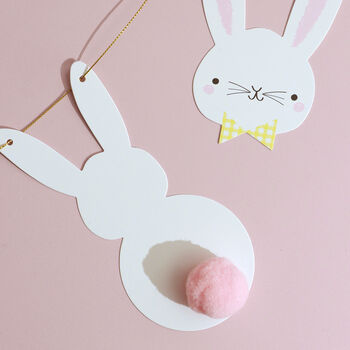 G Decor Bunny Bunting With Rabbit Faces And Silhouettes, 6 of 6