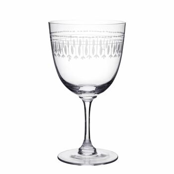 A Pair Of Crystal Wine Glasses With Ovals Design, 2 of 3