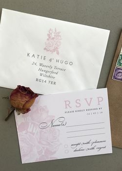 Etched Rose Wedding Invitation Set, 3 of 5