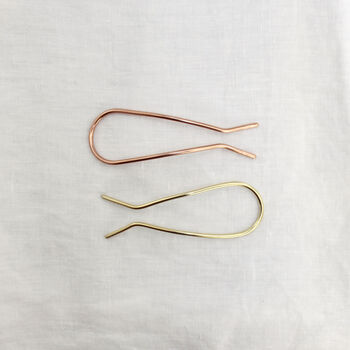 Brass Or Copper Minimal Hair Pin, 3 of 3