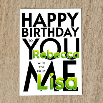 Personalised Birthday Card With Names And Message, 4 of 8