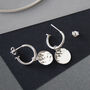 Sterling Silver Disc Stud Hoops, thumbnail 2 of 6