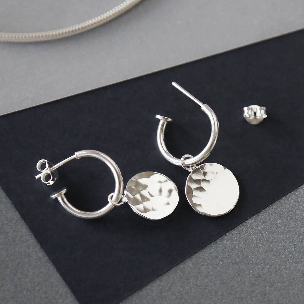 Sterling Silver Disc Stud Hoops By Martha Jackson Sterling Silver ...