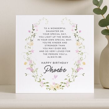 Birthday Message Card Personalised For Daughter, 7 of 8