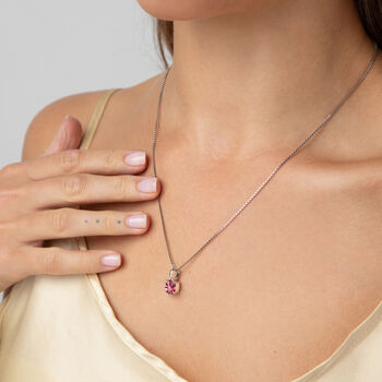 Pink Swarovski Crystal Single Stone Pendant Necklace, 2 of 6
