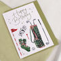 Traditional Golfing Happy Birthday Greeting Card, thumbnail 2 of 3