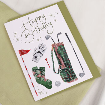 Traditional Golfing Happy Birthday Greeting Card, 2 of 3