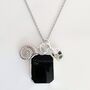 'The Trio' Black Onyx Sterling Silver Necklace, thumbnail 2 of 10