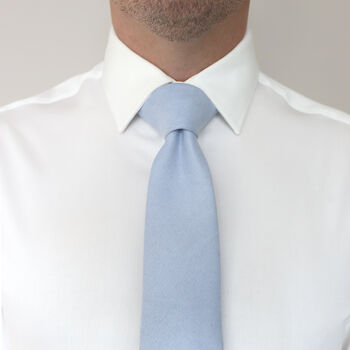 Wedding Handmade 100% Brushed Cotton Tie In Light Blue, 4 of 10