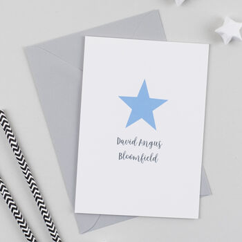 Personalised Giant Star New Baby Card, 2 of 2