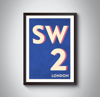 Sw2 Brixton, Tulse Hill, London Postcode Print, 6 of 8
