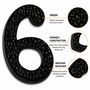 Black Brass Door Number Six Plaque, thumbnail 2 of 8
