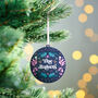 Personalised Floral Family Christmas Bauble, thumbnail 1 of 2