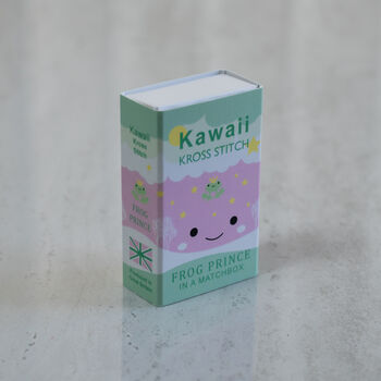 Kawaii Frog Prince Mini Cross Stitch Kit, 5 of 8