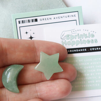 Green Aventurine Star And Moon Crystal Gift Set, 3 of 4