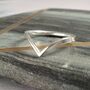 Silver Wishbone Shaped Ring, thumbnail 1 of 3