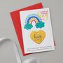 Personalised Bright Rainbow First Day School Little Hug, thumbnail 1 of 6